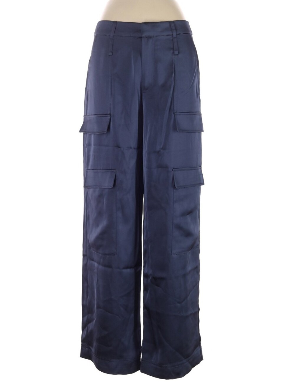 The Noli Shop Milan Satin Wide Leg Cargo Trouser Pants Sheen Grunge Streetwear